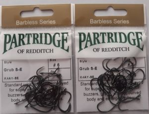 Partridge Grub & Buzzer Straight Eye Barbless 25бр